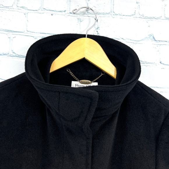 •|•PRESTON & YORK•| Angora + Wool Full Length Coat Black Size 8 - Picture 5 of 16